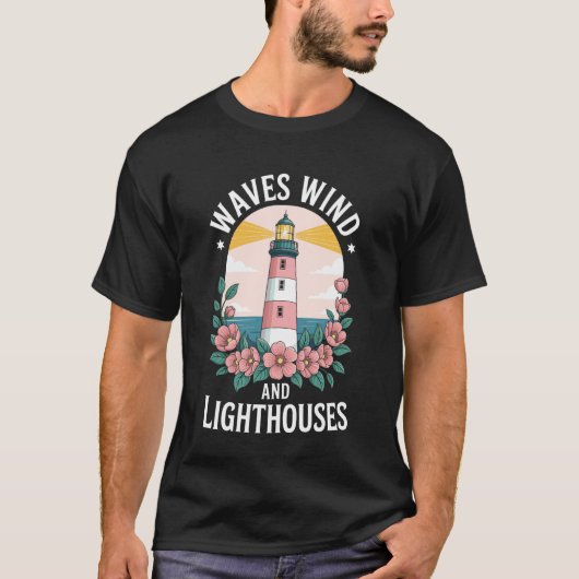 波と風と灯台 Tシャツ (正面)