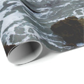 波と魚釣り船が海に乗り ラッピングペーパー (ロールコーナー)