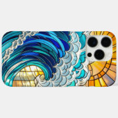 波と鮮やか太陽光線ステンドグラス – アート・ミーツ Case-Mate iPhoneケース (裏面 (横))