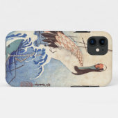 波と鶴、広重クレーンおよび波、Hiroshige、Ukiyo-e Case-Mate iPhoneケース (裏面(横))