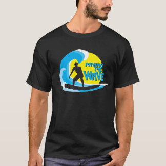 波によってかき立てられるサーファー1の舗装 Tシャツ