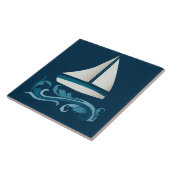 波に乗った帆船 タイル (側面)