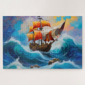 波に乗った海賊船 ジグソーパズル (横)