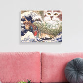 波に乗った超自然素晴らし猫 キャンバスプリント (インサイチュ (リビング))