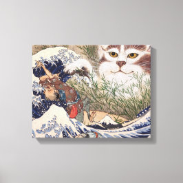 波に乗った超自然素晴らし猫 キャンバスプリント