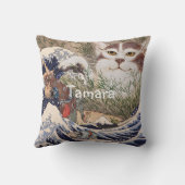 波に乗った超自然素晴らし猫 クッション (裏面)