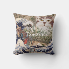 波に乗った超自然素晴らし猫 クッション