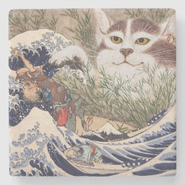 波に乗った超自然素晴らし猫 ストーンコースター