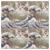 波に乗った超自然素晴らし猫 ファブリック (見本)