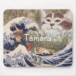 波に乗った超自然素晴らし猫 マウスパッド