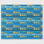 波に乗った黄色いゴムのアヒル ラッピングペーパー (フラット)