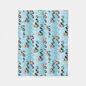 波に乗っているラッコ フリースブランケット (正面)