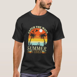 波に乗ってサマーバイブス Tシャツ