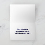 波に乗って15誕生日におもしろいを持つ カード (内部)