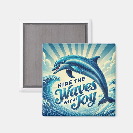 波に乗るイルカ マグネット (正面/裏面)