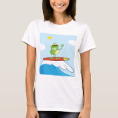 波に乗るカエルのTシャツ Tシャツ (正面)