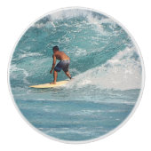 波に乗るサーファー セラミックノブ (正面)
