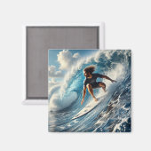 波に乗るサーファー マグネット (正面/裏面)