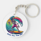 波に乗るスケルトンのサーファー キーホルダー (裏面)