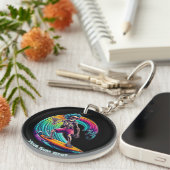 波に乗るスケルトンのサーファー キーホルダー (正面右)