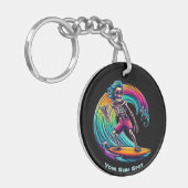 波に乗るスケルトンのサーファー キーホルダー (正面左)