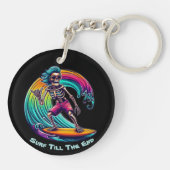 波に乗るスケルトンのサーファー キーホルダー (裏面)