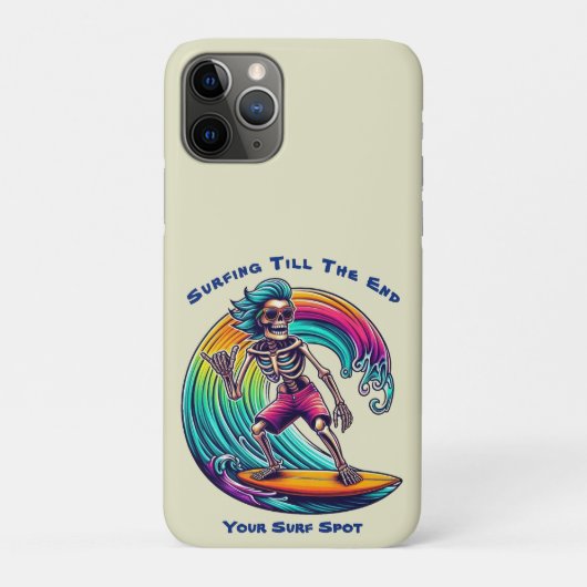 波に乗るスケルトンのサーファー Case-Mate iPhoneケース (裏)
