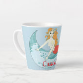 波に乗る人魚サンダー_コーブ カフェラテマグ (左アングル)