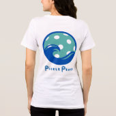 波に乗る女性ダークブルー トライブレンドＴシャツ (裏面)