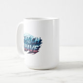 波に乗る コーヒーマグカップ (正面左)