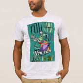波に乗る – サーフスケルトンレトロT型 Tシャツ (正面)