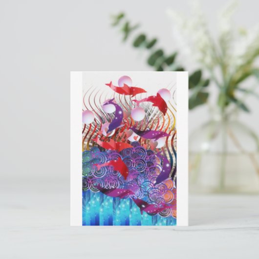 波に乗る ポストカード (スタンド正面)