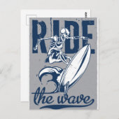 波に乗る ポストカード (正面/裏面)