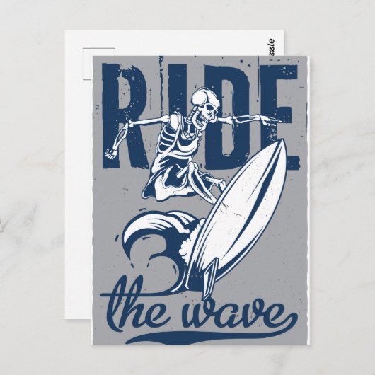 波に乗る ポストカード (正面/裏面)