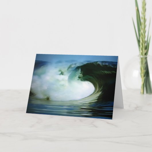 波に乗る=楽しむ誕生日 カード (正面)