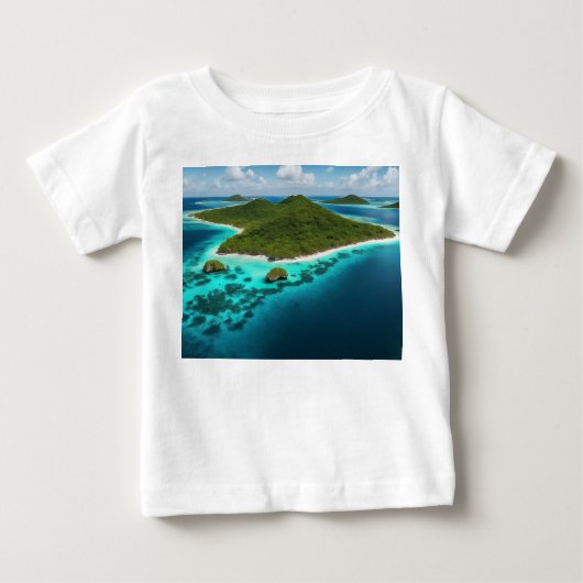 "波に乗る：海Vibesティー" ベビーTシャツ (正面)