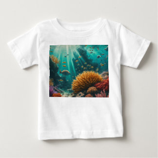 "波に乗る：海Vibesティー" ベビーTシャツ