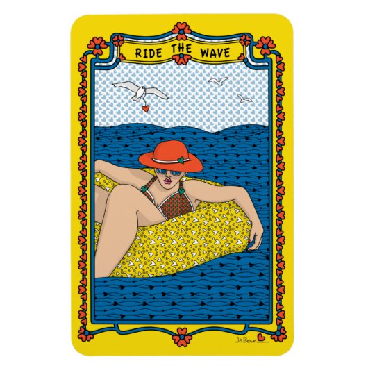 波に乗る_A_冷蔵庫 マグネット (縦)