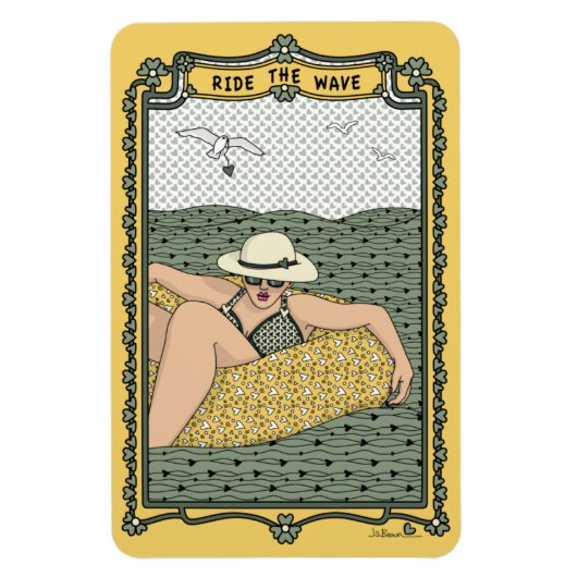 波に乗る_B_冷蔵庫 マグネット (縦)