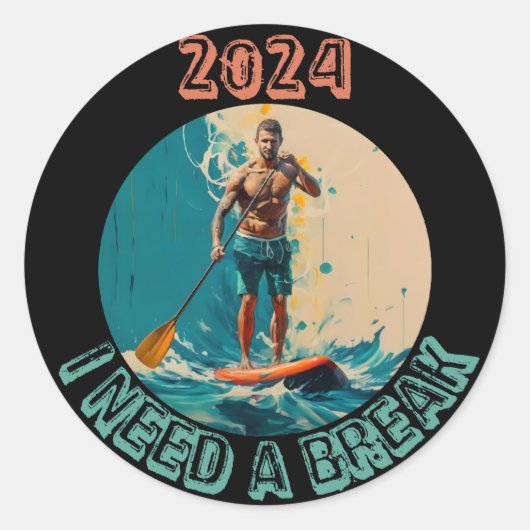 波に乗る：supパドルボードサーフィン版 ラウンドシール (正面)