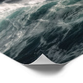 波に囲まれた灯台 ポスター (角)