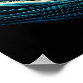 波に威厳のある乗って魚の上に舞うワシ ポスター (角)