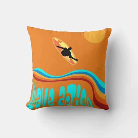 波に対する波動サーファーカラフル クッション (正面)