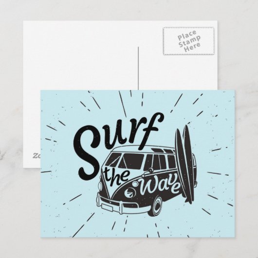 波に打ち寄せる ポストカード (正面/裏面)