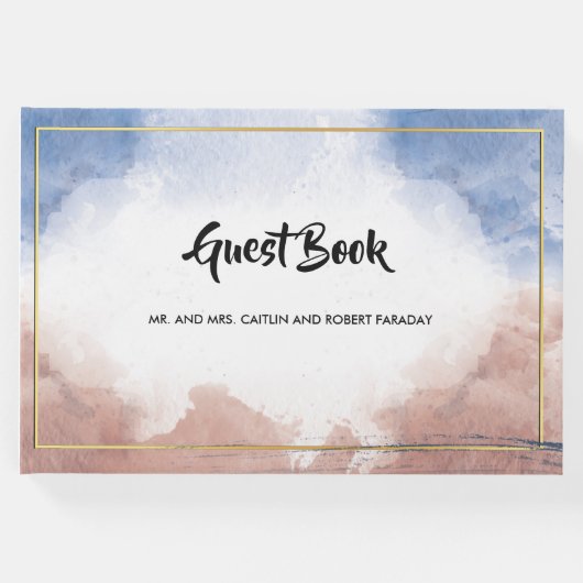 波に染まる繊細な水色 ゲストブック (正面)