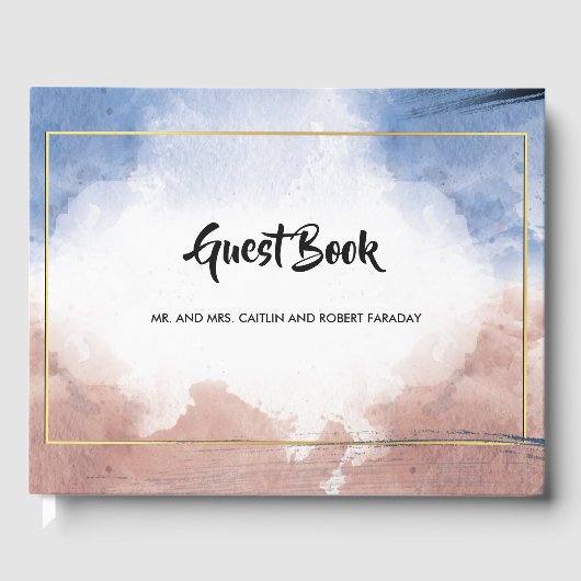 波に染まる繊細な水色 ゲストブック (正面)