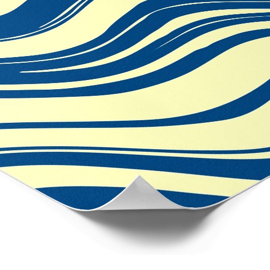 波に沈む夕日 ポスター (角)