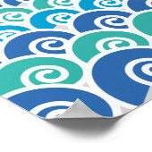 波に沿った青いポスター ポスター (角)