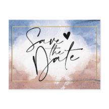 波に触れる繊細な水彩日付を保存