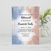 波に触れる繊細な水彩退職 招待状 (スタンド正面)